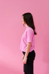 Boxy Shirt in der Farbe Bubble Pink Seitenansicht