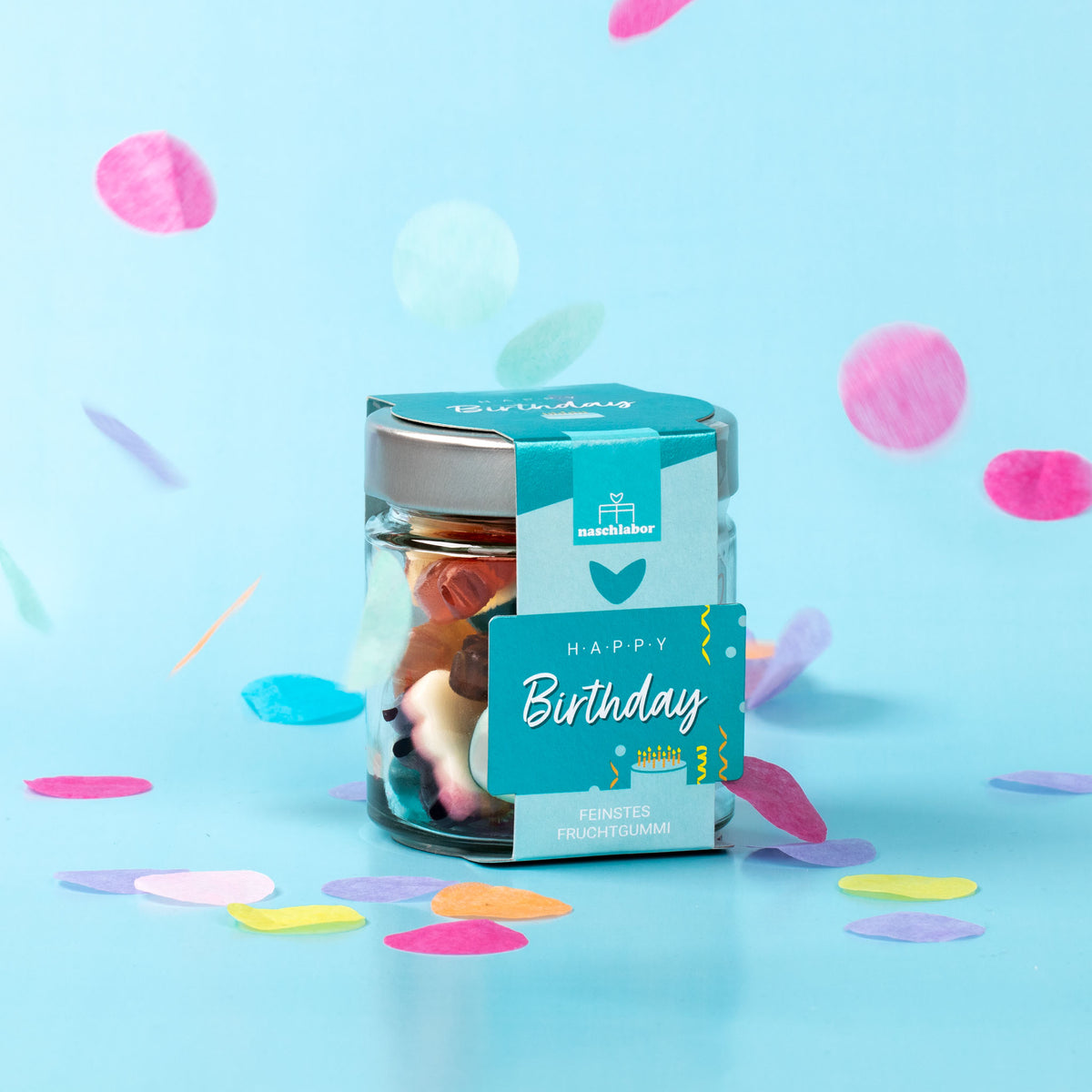 Happy birthday Fruchtgummis Glas