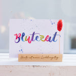 Postkarte mit Lettering "Blütezeit"