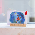 Postkarte mit "Fuchs auf Pilz"