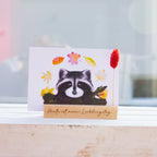 Postkarte mit Waschbär "Rocco"