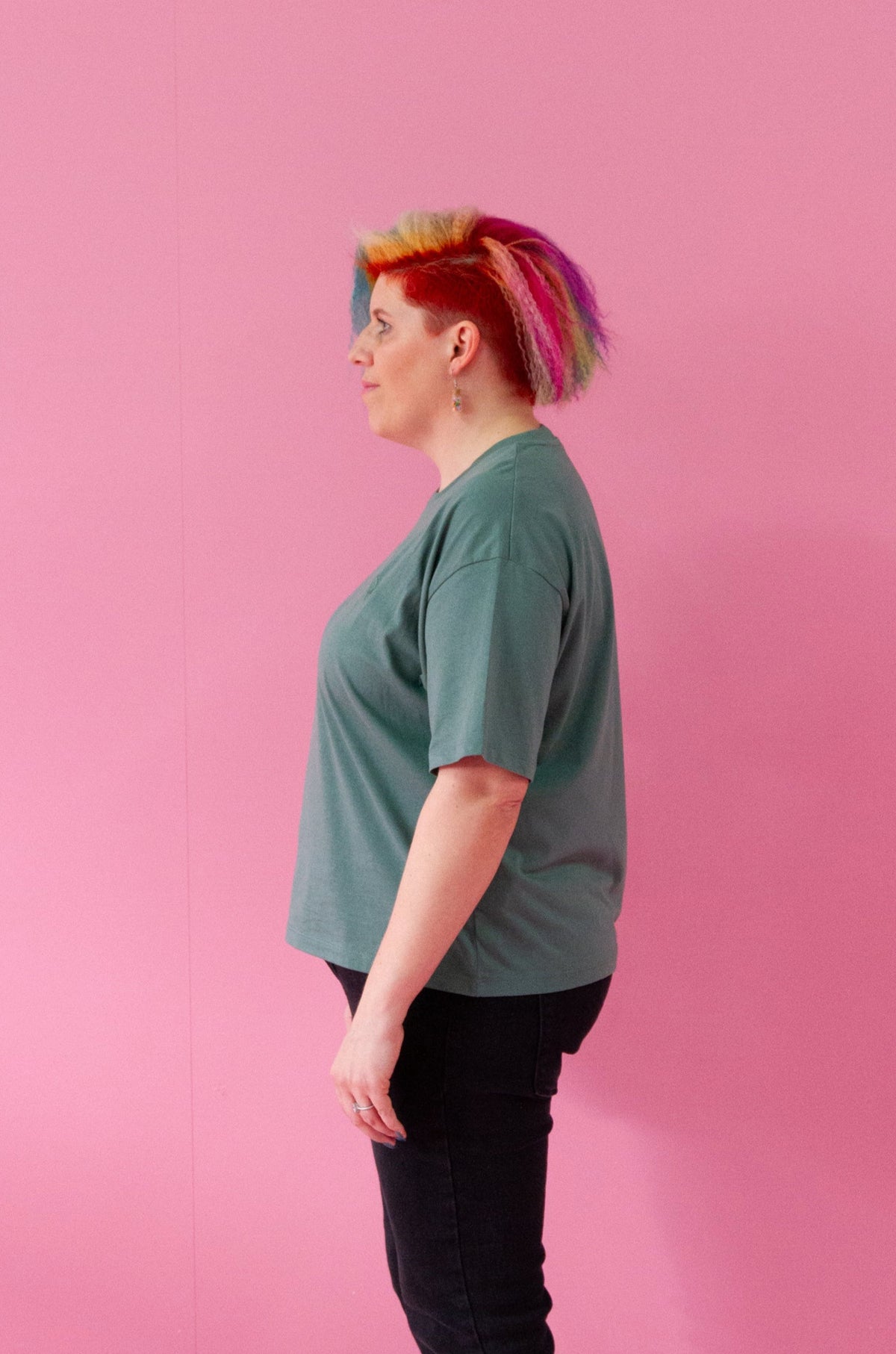 Damen T-Shirt "Boxy"mit gesticktem Herz
