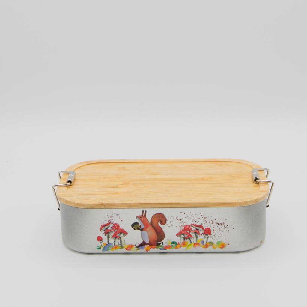 Brotdose "Waldpicknick" mit Bambusdeckel