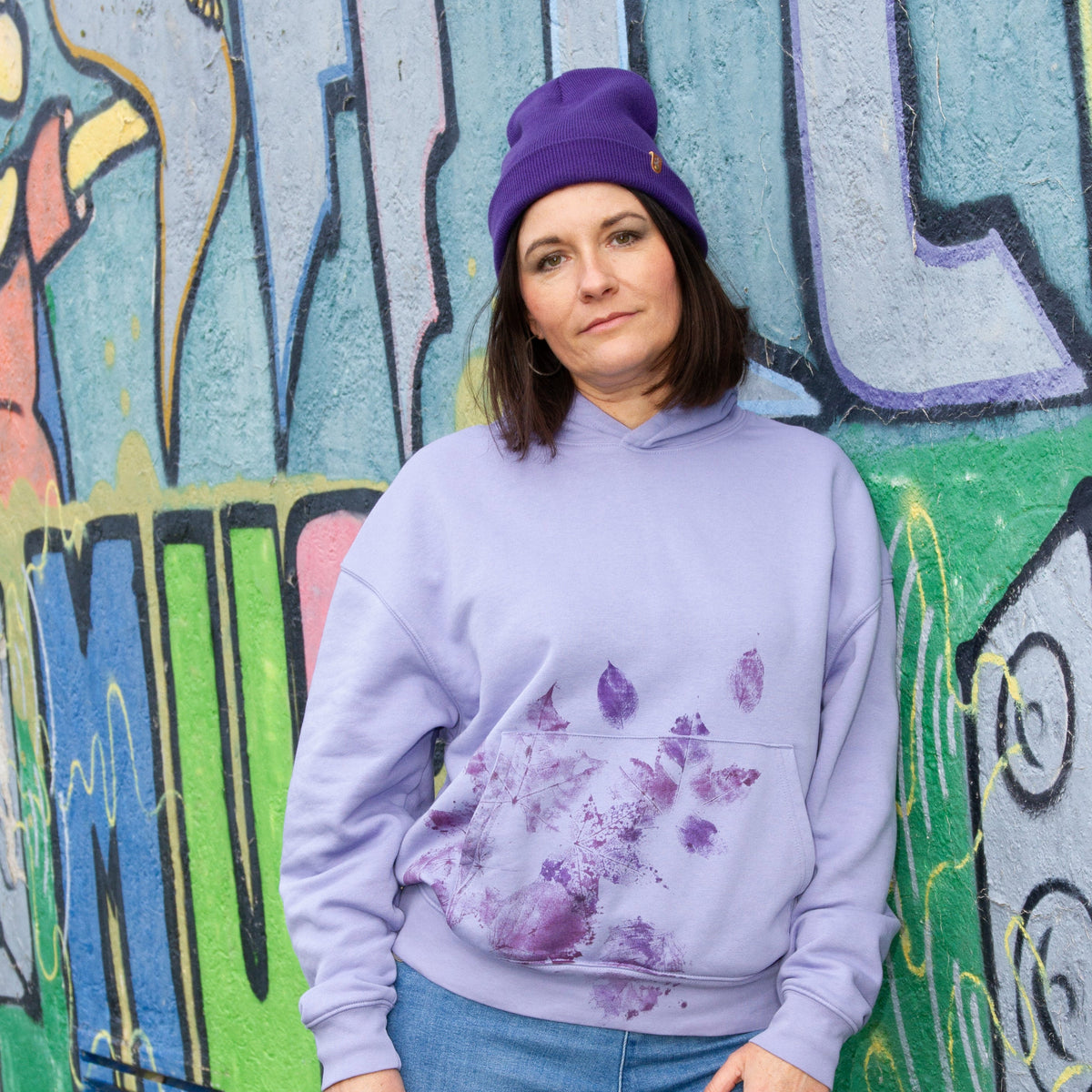 Hoodie Leaves Lavender