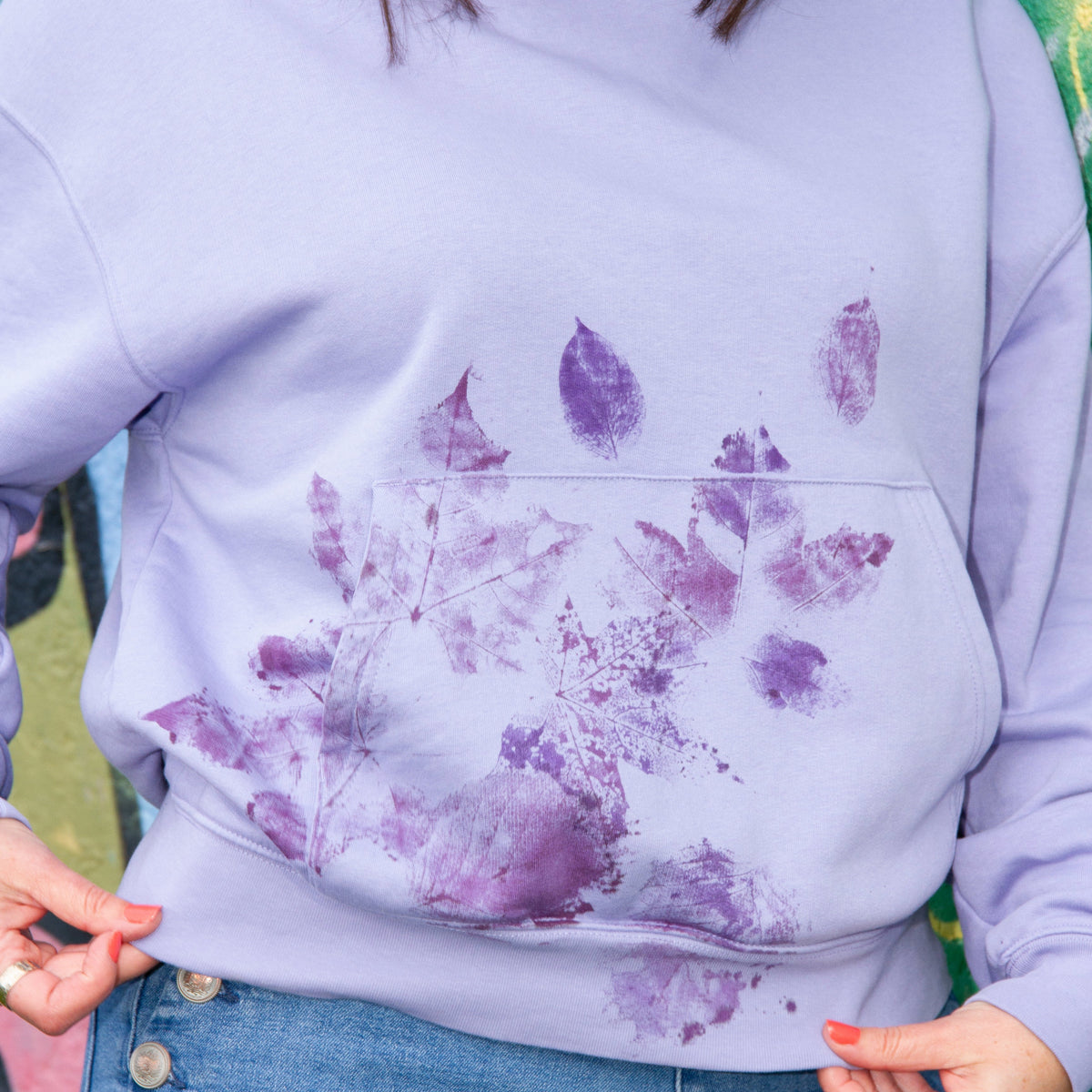 Hoodie Leaves Lavender
