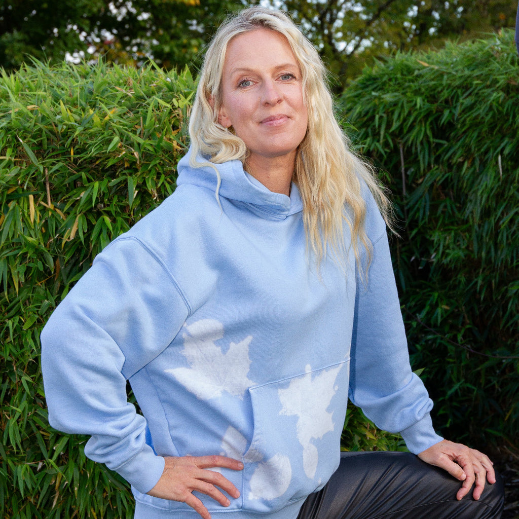 Hoodie Leaves Blue Soul