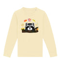Kinder sweatshirt mit Waschbär in der Farbe Butter