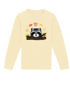 Kinder sweatshirt mit Waschbär in der Farbe Butter
