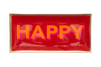 Love Plates, Glasteller  L, Happy, rot