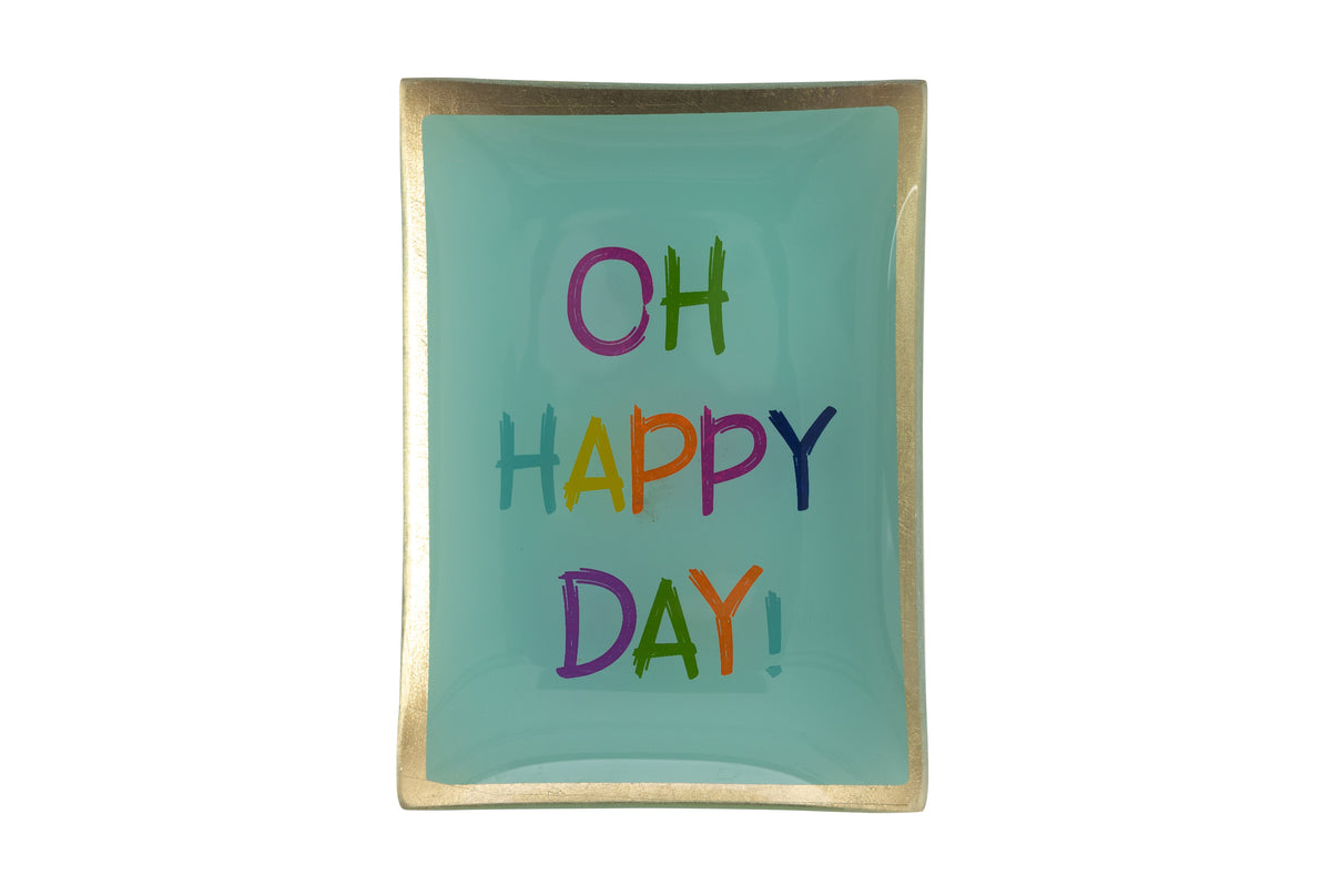 Love Plates, Glasteller M, Oh happy day, hellgrün