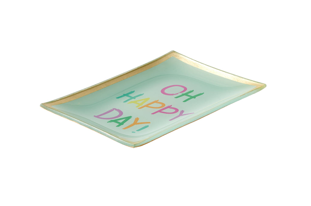 Love Plates, Glasteller M, Oh happy day, hellgrün