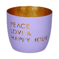 Madras Windlicht "Peace Love & Happy Hour"