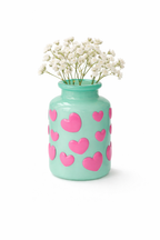 Jacquard Mini Vase Herz – Pastellfarben