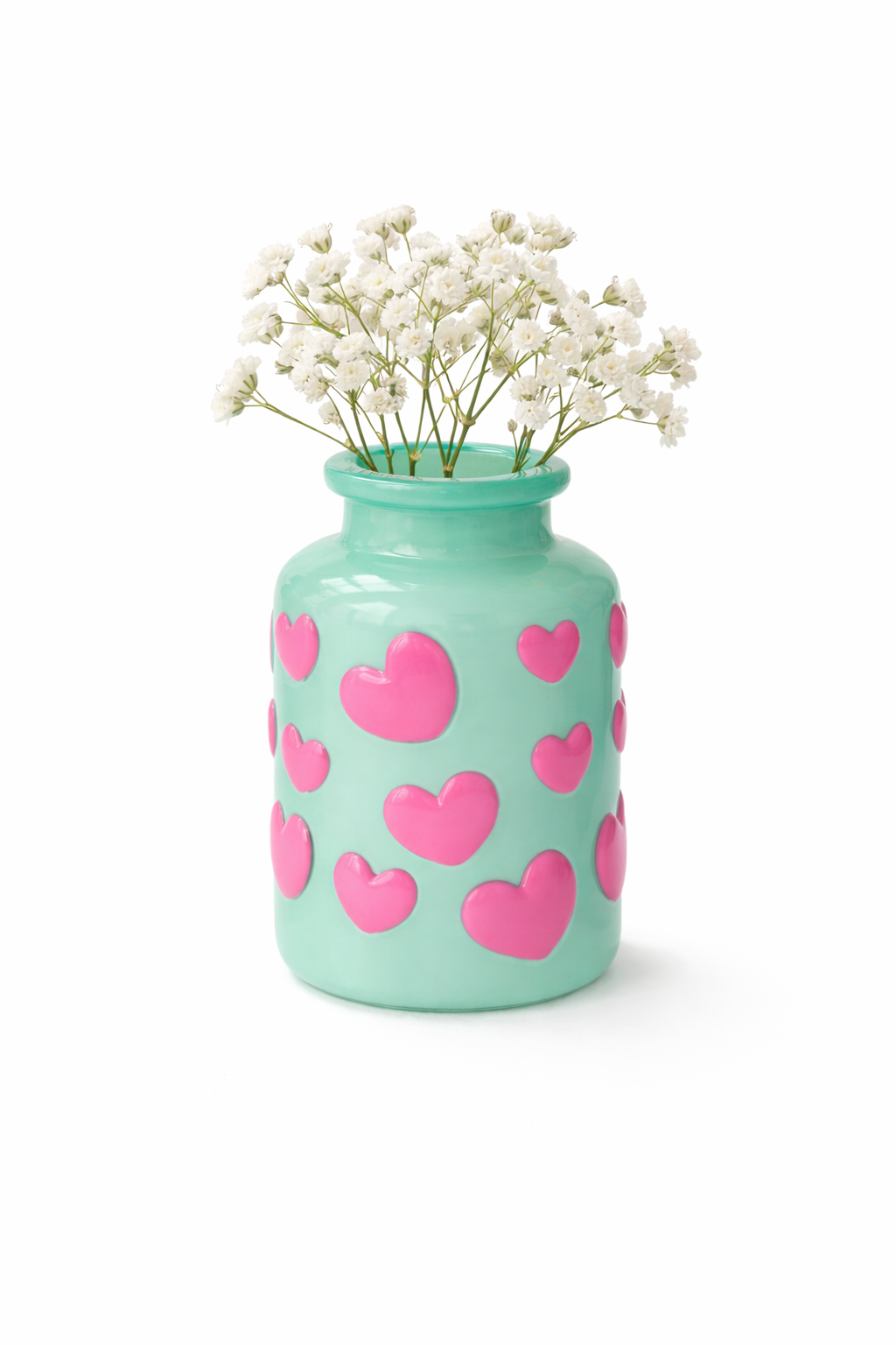 Jacquard Mini Vase Herz – Pastellfarben
