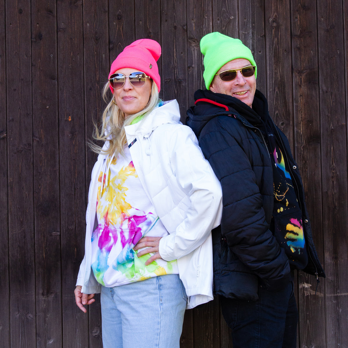 Batik Hoodie mit passender Beanie
