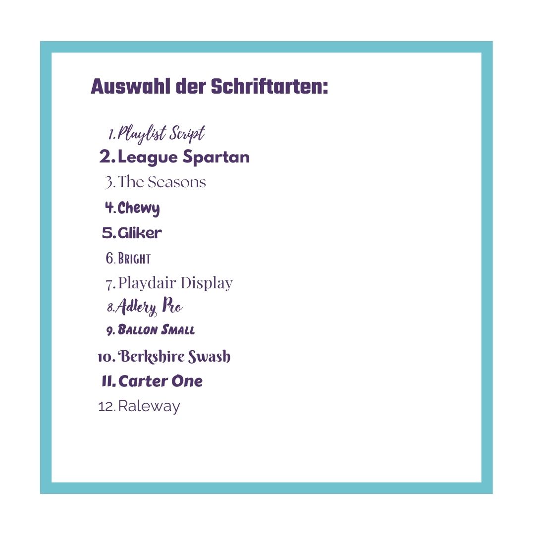 Fonts Schriftarten