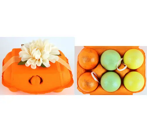 Eierbox "Floral Nest" gemischt orange
