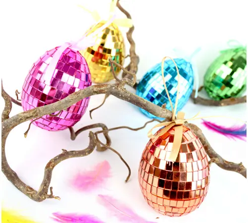 Mosaikeier „Easter Glam“  – Bunte Spiegel-Dekoeier