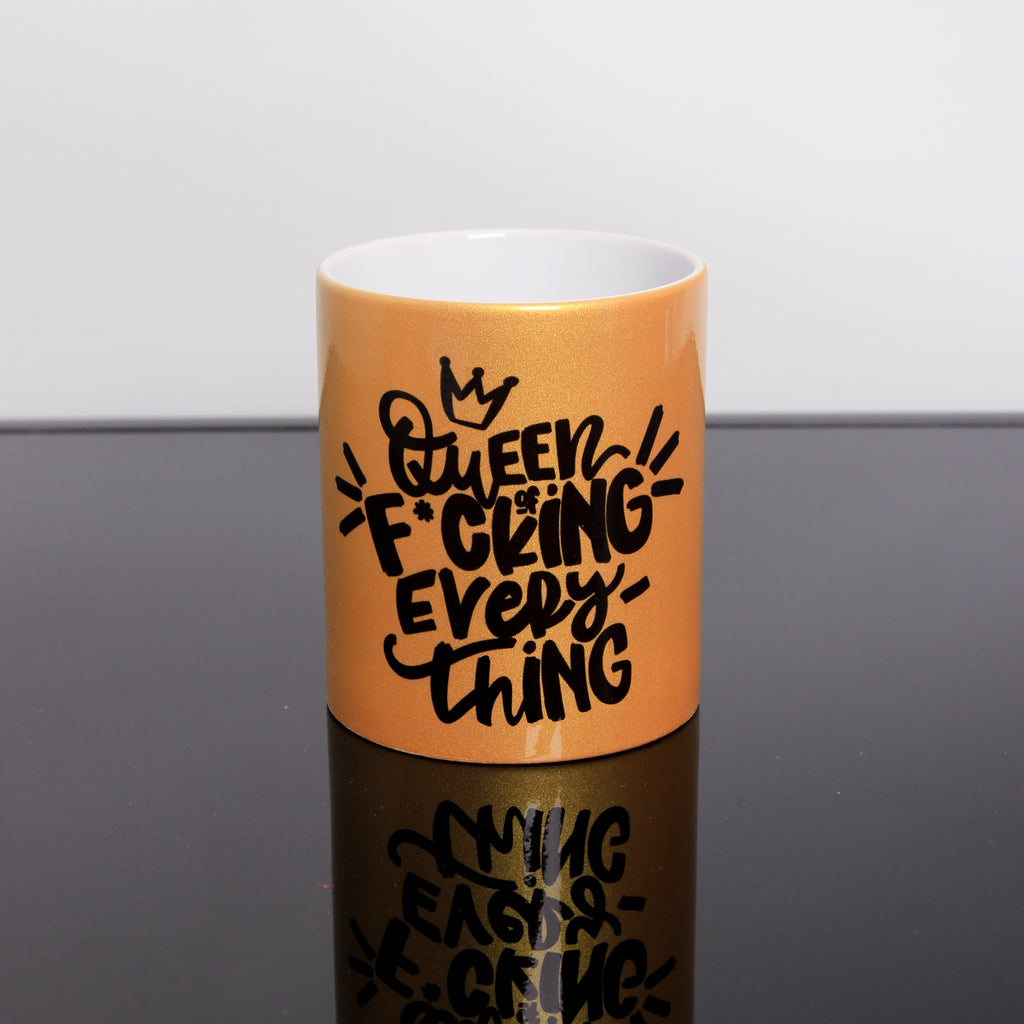 Tazza Umoristica 'King Of F*cking Everything' - Scritta In Inglese, Ceramica 325 Ml - Idea Regalo Divertente